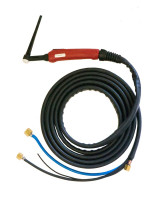 Горелка TIG 20 250A (100%), M12x1, газ 1/4G, вода 3/8G, 8m-с упр. разъёмами 2-3-5pin Горелка TIG 20 250A (100%), M12x1, газ 1/4G, вода 3/8G, 8m-с упр. разъёмами 2-3-5pin